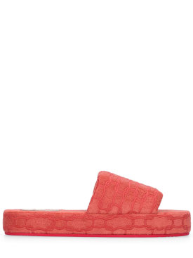 Agnona: Stretch cotton terry slippers - Pink - ecraft_0 | Luisa Via Roma