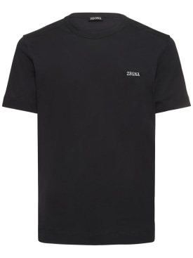 Zegna: T-shirt a maniche corte - Navy - men_0 | Luisa Via Roma