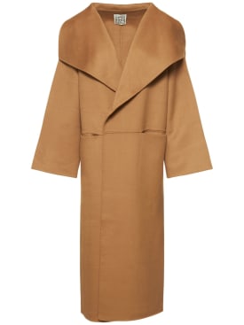Toteme: Signature wool & cashmere long coat - Beige - women_0 | Luisa Via Roma