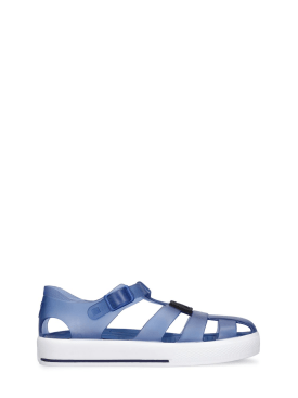 Dolce&Gabbana: Sandales méduses à logo - Bleu/Blanc - kids-boys_0 | Luisa Via Roma