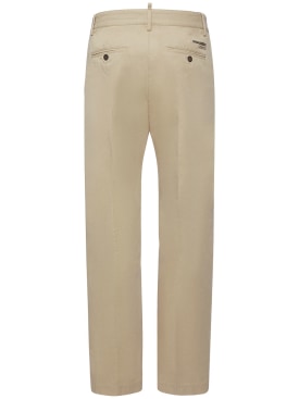 Dsquared2: Pantalon en sergé de coton à logo - Desert Tan - men_0 | Luisa Via Roma