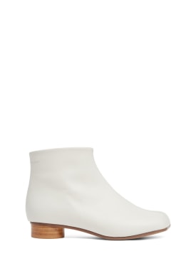 MM6 Maison Margiela: Tabi leather ankle boots - White - kids-girls_0 | Luisa Via Roma