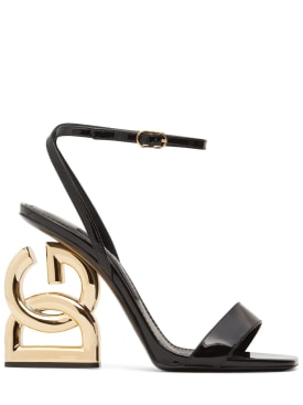 Dolce&Gabbana: Sandales en cuir verni Keira 105 mm - Noir - women_0 | Luisa Via Roma