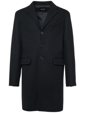 Dsquared2: Virgin wool blend coat - Black - men_0 | Luisa Via Roma