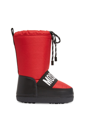 Moschino: Snow boots w/logo - Red - kids-boys_0 | Luisa Via Roma