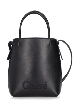 Chloé: Kleine Handtasche aus Leder „Chloé Sense“ - Schwarz - women_0 | Luisa Via Roma