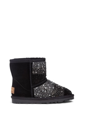 Monnalisa: Embellished boots w/ faux fur - Black - kids-girls_0 | Luisa Via Roma