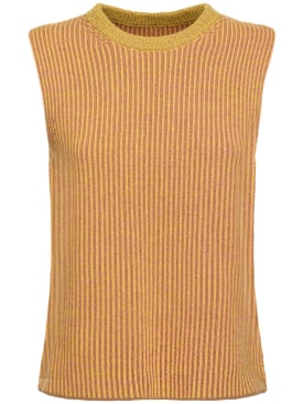 Guest In Residence: Tri Rib cashmere vest - Brown - women_0 | Luisa Via Roma