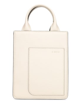 Valextra: Mini boxy shopping top handle bag - Pergamena - women_0 | Luisa Via Roma