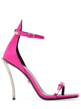 Versace: 110毫米皮革凉鞋 - 桃红色 - women_0 | Luisa Via Roma