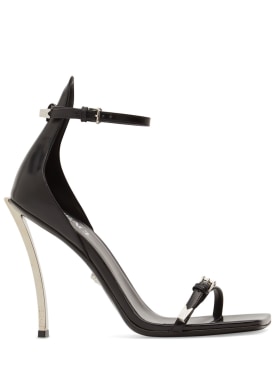 Versace: Sandales en cuir 110 mm - Noir - women_0 | Luisa Via Roma