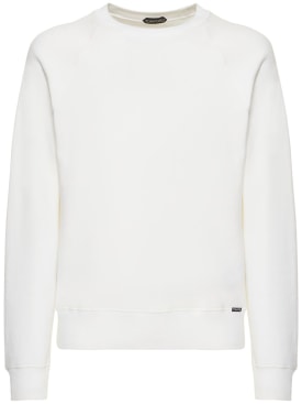 Tom Ford: Vintage garment dyed cotton sweatshirt - White - men_0 | Luisa Via Roma