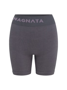 Nagnata: Shorts Yang in misto lana - Grigio - women_0 | Luisa Via Roma