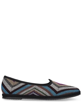 Missoni: Zapatos planos de lúrex 10mm - Blue Multicolor - women_0 | Luisa Via Roma