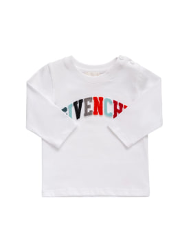 Givenchy: T-shirt in cotone organico con logo - Bianco - kids-boys_0 | Luisa Via Roma