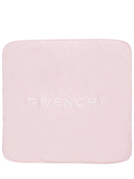 Givenchy: Couverture en jersey de coton à logo - Rose - kids-girls_0 | Luisa Via Roma