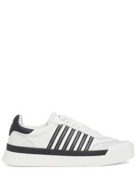 Dsquared2: New Jersey leather sneakers - White/Black - women_0 | Luisa Via Roma