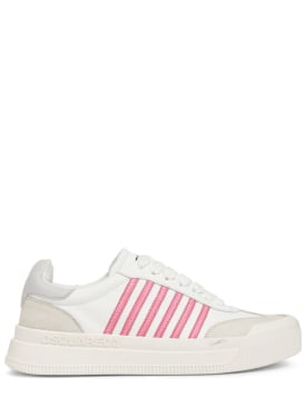 Dsquared2: New Jersey leather sneakers - White/Pink - women_0 | Luisa Via Roma