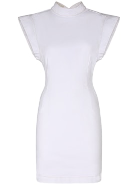 Isabel Marant: Nina stretch cotton mini dress - White - women_0 | Luisa Via Roma