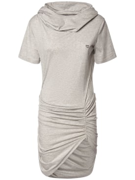 Giuseppe Di Morabito: Cotton jersey mini dress - Grey - women_0 | Luisa Via Roma