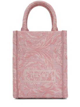 Versace: Mini Barocco jacquard tote bag - Baby Pink - women_0 | Luisa Via Roma