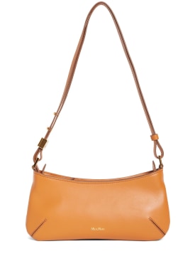 Max Mara: Daisy leather shoulder bag - Cuoio Vegetale - women_0 | Luisa Via Roma