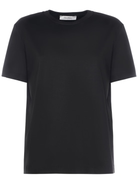 Max Mara: T-Shirt aus Interlock „Cosmo“ - Schwarz - women_0 | Luisa Via Roma