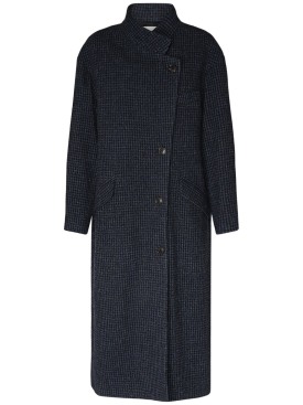 Marant Etoile: Abrigo largo de lana - Azul - women_0 | Luisa Via Roma