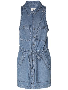 Marant Etoile: Ines sleeveless cotton midi dress - Blue - women_0 | Luisa Via Roma