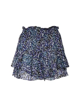 Marant Etoile: Shorts Sornel in viscosa stampata - Blu/Multi - women_0 | Luisa Via Roma