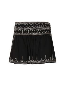 Marant Etoile: Picadilia cotton mini skirt - Black - women_0 | Luisa Via Roma