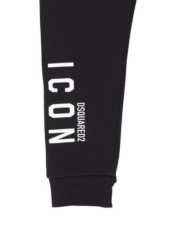 Dsquared2: Icon logo print cotton sweatpants - Black - kids-boys_1 | Luisa Via Roma
