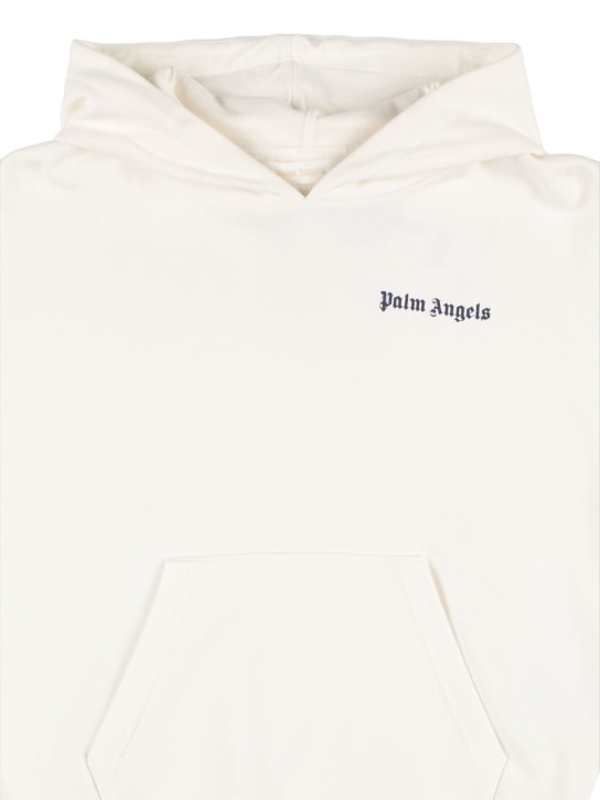 Palm Angels: Sweat-shirt en coton à capuche - Blanc - kids-girls_1 | Luisa Via Roma