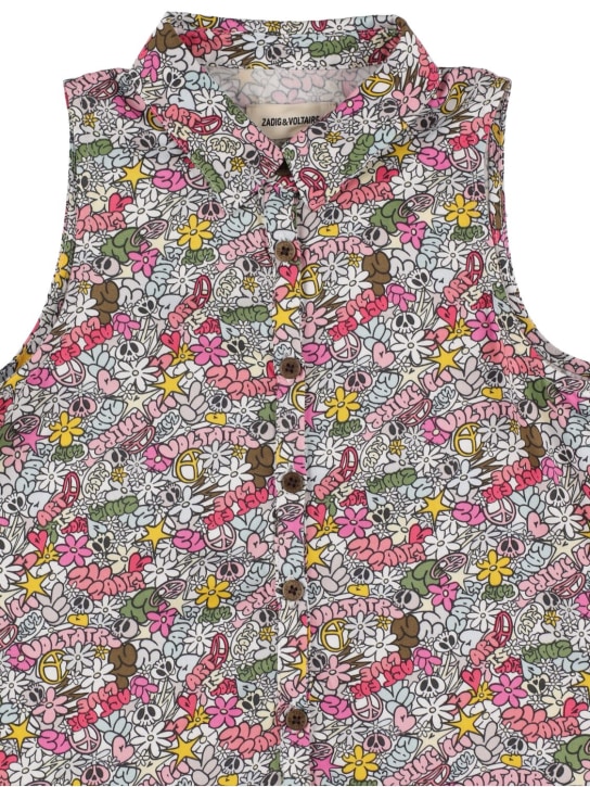 Zadig&Voltaire: 印花粘胶纤维无袖连衣裙 - 多色 - kids-girls_1 | Luisa Via Roma