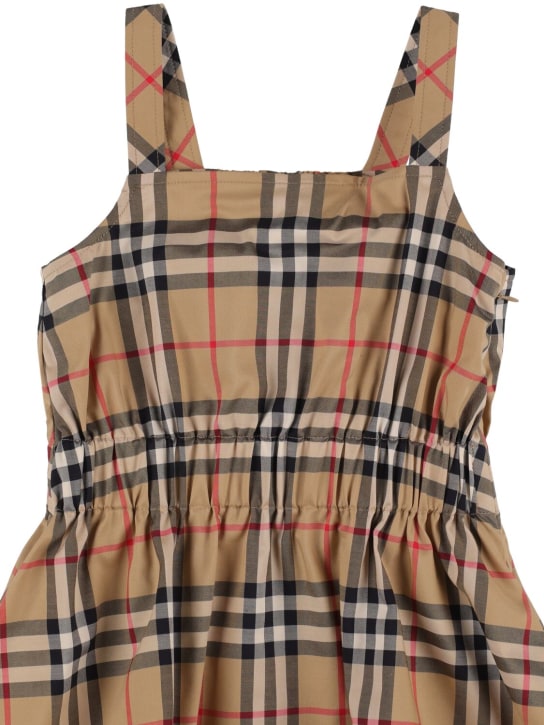 Burberry: Check cotton sleeveless dress - Beige - kids-girls_1 | Luisa Via Roma