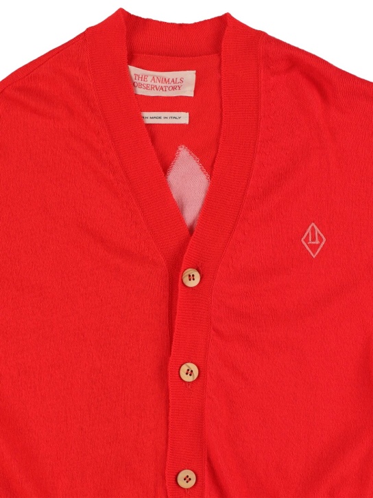 The Animals Observatory: 棉质针织开衫 - 红色 - kids-girls_1 | Luisa Via Roma