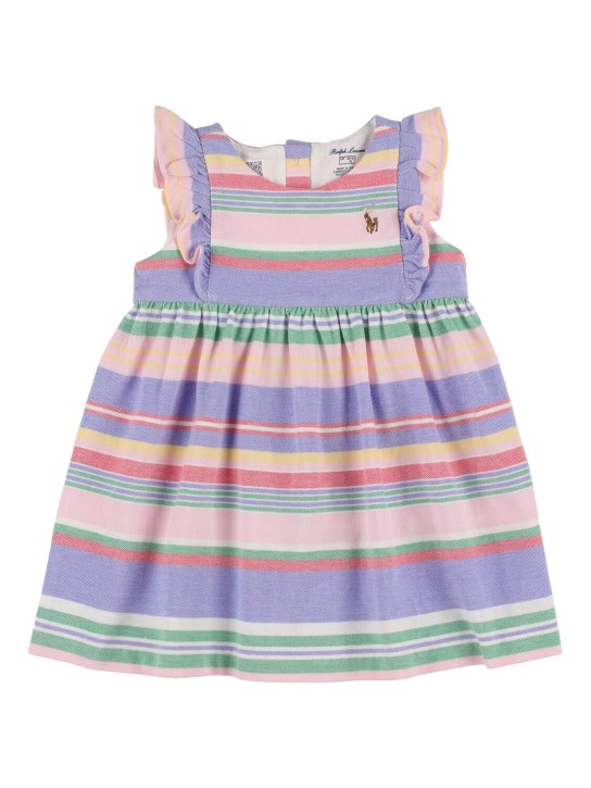 Polo Ralph Lauren: Cotton dress & diaper cover - Multicolor - kids-girls_1 | Luisa Via Roma