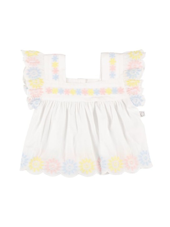 Stella McCartney Kids: 有机棉薄纱连衣裙 - 白色 - kids-girls_1 | Luisa Via Roma