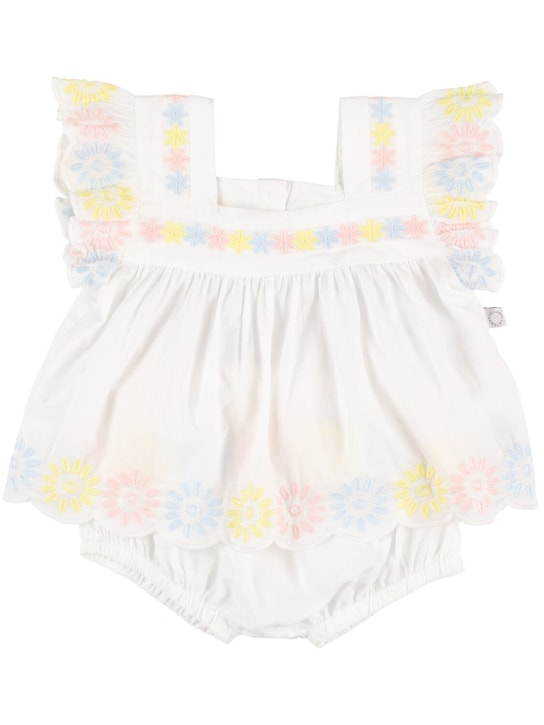 Stella McCartney Kids: 有机棉薄纱连衣裙 - 白色 - kids-girls_0 | Luisa Via Roma