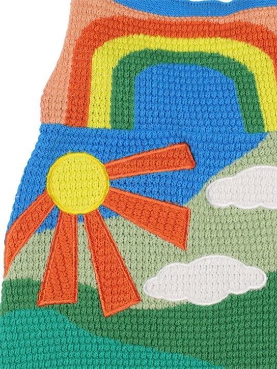 Stella McCartney Kids: Crochet organic cotton knit romper - Multicolor - kids-girls_1 | Luisa Via Roma