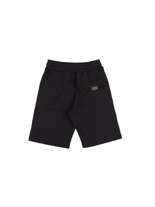 Dolce&Gabbana: コットンジャージーショートパンツ - ブラック - kids-boys_1 | Luisa Via Roma