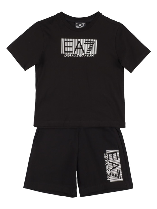 Logo cotton jersey t-shirt & shorts - Ea7 Emporio Armani Boys | Luisaviaroma