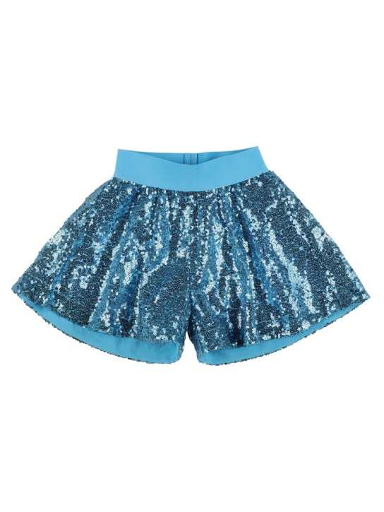 Monnalisa: Shorts con lentejuelas - Azul Claro - kids-girls_0 | Luisa Via Roma
