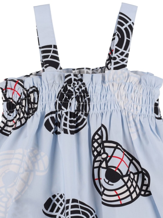 Burberry: Vestito in cotone con stampa - Celeste - kids-girls_1 | Luisa Via Roma