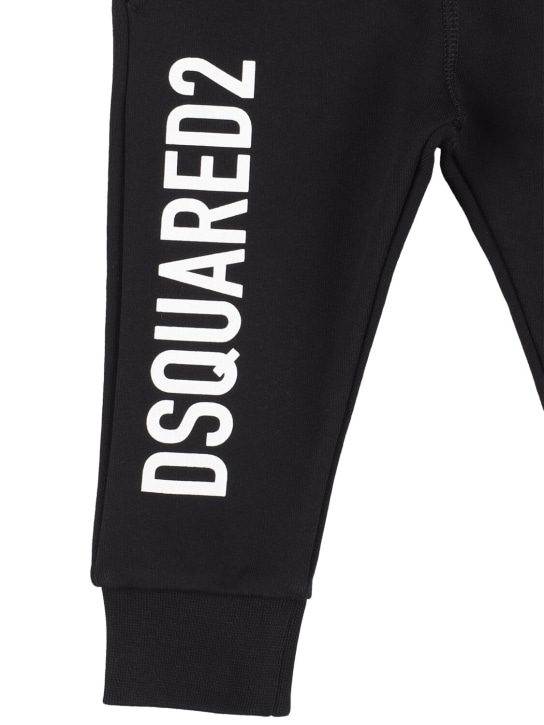 Dsquared2: Pantalon de survêtement en coton à imprimé logo - Noir - kids-boys_1 | Luisa Via Roma
