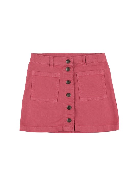 Bonpoint: Falda de denim de algodón stretch - Rosa Oscuro - kids-girls_0 | Luisa Via Roma