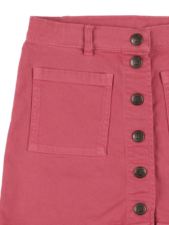 Bonpoint: Falda de denim de algodón stretch - Rosa Oscuro - kids-girls_1 | Luisa Via Roma