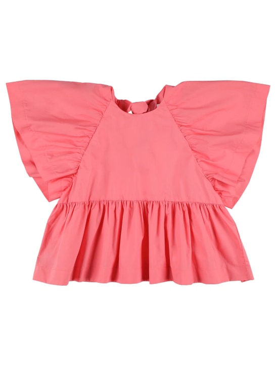 Unlabel: Camisa de popelina de algodón con volantes - Rosa - kids-girls_0 | Luisa Via Roma