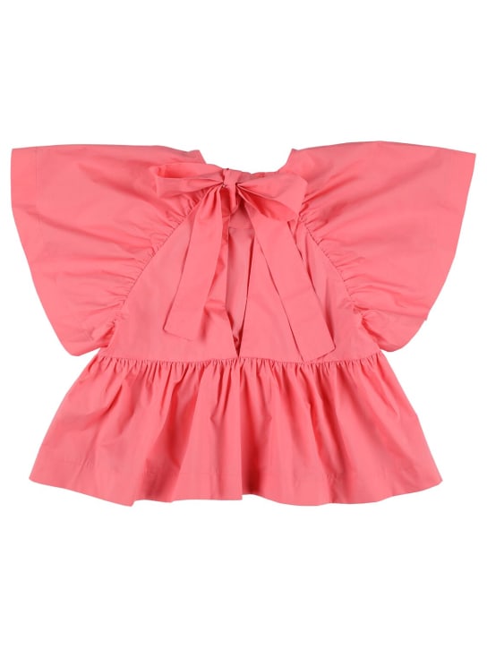 Unlabel: Camisa de popelina de algodón con volantes - Rosa - kids-girls_1 | Luisa Via Roma
