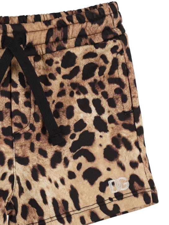 Dolce&Gabbana: Printed cotton jersey shorts - Black/Brown - kids-girls_1 | Luisa Via Roma
